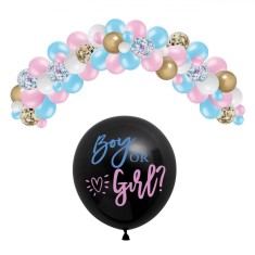 Set Baloane Latex, 60 Buca?i, Multicolor, Confetti, Marime Variabila, Gender Reveal foto