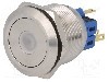 Intrerupator anti-vandalism, ON-ON, &Oslash;25mm, ONPOW - GQ25-11ZD/G/12V/S