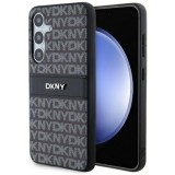 Husa Samsung Galaxy S24 Plus - DKNY Leather Mono Stripe &amp; Metal Logo (DKHCS24MPRTHSLK) - Black