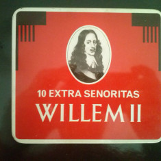 WILLELM II - Olanda -Cutie metalica (tabla) pentru 10 tigari ,goala-cca.1960