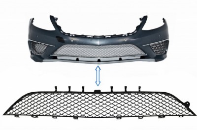 Grila Central Inferioara Mercedes S-Class W222 (2013-2017) S63 Design Negru Lucios Performance AutoTuning foto