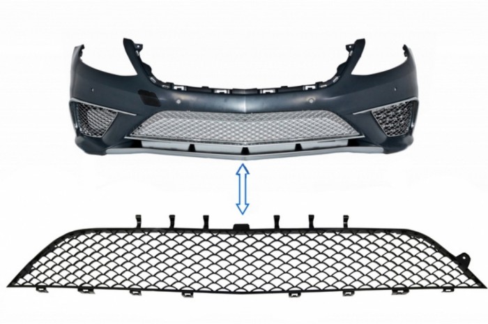 Grila Central Inferioara Mercedes S-Class W222 (2013-2017) S63 Design Negru Lucios Performance AutoTuning