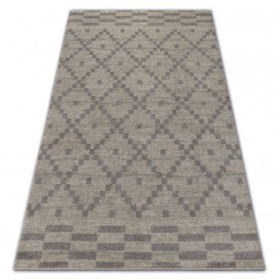Covor Soft 8047 Ruta Boho crem si maro deschis, 120x170 cm foto