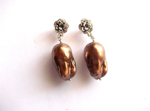 cercei cu perle de Mallorca in stil baroc 47386