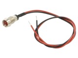Lampă LED concav roşie 2,1VDC &Oslash;8mm BIVAR