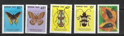 BURKINA FASO 1986 FAUNA INSECTE SI FLUTURI foto