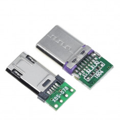 Set Conector MicroUSB + Conector USB Tip-C cu PCB cu 4 pini, 5 bucati