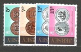 Serie Completă Jersey Marea Britanie 1977 Centenarul Reformei Monetare Monede Aur Argint Bronz Regina Elisabeta II Neștampilate - A810