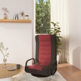 Scaun de podea pivotant, negru și roșu vin, material textil