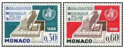 Monaco 1966 - Sediul general WHO, serie neuzata foto