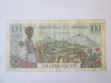 Rara! Rwanda 100 Francs 1978,bancnota din imagini