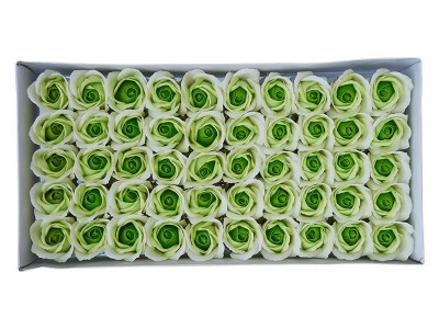 Trandafiri sapun bicolor pentru aranjamente florale set 50 buc, model 10 foto