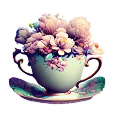 Sticker decorativ, Ceasca, Roz, 63 cm, 10502ST foto