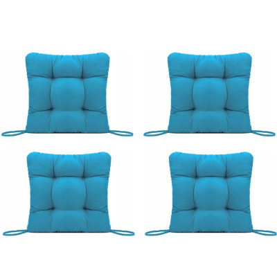 Set Perne decorative pentru scaun de bucatarie sau terasa, dimensiuni 40x40cm, culoare Albastru, 4 buc/set foto