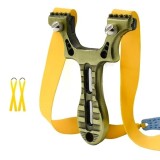 Praștie multifuncțională, DEPOX&reg;, metal, 2 elastice de rezervă, verde, 11 cm