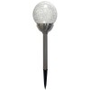 Set 4 lampi solare pentru gradina, tip sfera, dimensiuni 40 x 10 cm, cu fixare tip tarus, senzor de lumina, alb
