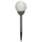 Set 4 lampi solare pentru gradina, tip sfera, dimensiuni 40 x 10 cm, cu fixare tip tarus, senzor de lumina, alb