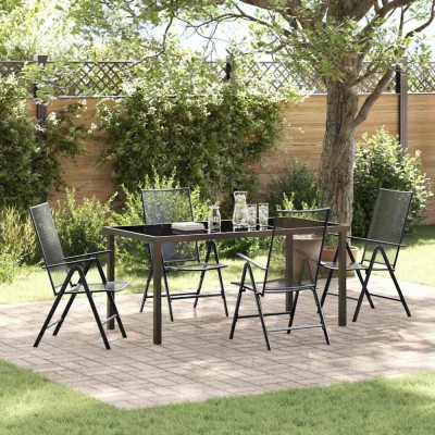 vidaXL Set de masă pentru grădină 5 pcs Antracit Oțel 3379292 foto
