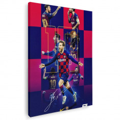 Tablou afis poster Lionel Messi fotbalist Tablou canvas pe panza CU RAMA 50x70 cm