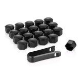 Capace prezoane, pe 17 mm, inclus cheie de scos capacele, set 20 buc negre