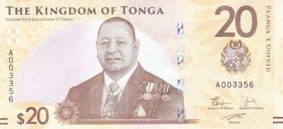 Bancnota Tonga 20 Pa&amp;#039;anga (2023) - P53 UNC foto