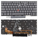 Tastatura Laptop, Lenovo, Thinkpad X1 Carbon 11th Gen Type 21HM, 21HN, iluminata, gri, layout US