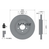 Set disc frana Volvo Xc90 I (275) 06.02-01.15, Xc90 I Van (275) 06.02-01.15, Spate, 308X20mm, ventilat, TEXTAR