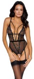 Body Crotchless Secret Pearls, Negru, M