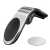 Suport Auto Magnetic Universal Smartphone, Fixare Grila Ventilatie, Aluminiu, Negru, Design Minimalist