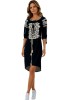 Rochie dama negru/bej , marimea L, Bumbac