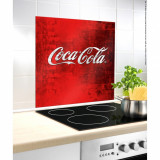Cumpara ieftin Protectie perete bucatarie Coca-Cola Classic, Wenko, 60 x 70 cm, sticla termorezistenta, rosu