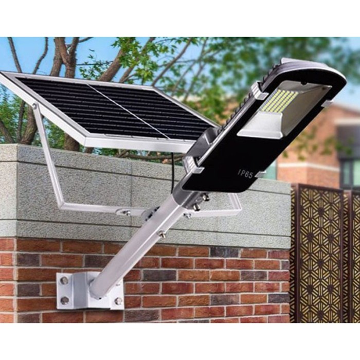 Lampa stradala solara 100w 206 led-uri 2 trepte iluminare telecomanda aluminiu