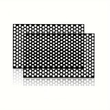Set 2 folii autoadezive pentru stopuri auto Honeycomb, negru mat, 48x30 cm