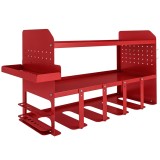 Outsunny Organizator de Scule de Grădină Raft de Depozitare Montat pe Perete cu 2 Nivele pentru Garaj cu Tavă și C&acirc;rlige | Aosom Romania