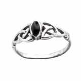 Inel argint cu onix Fine Celtic (Marime inele - EU: 58 - diametru 18.5 mm)