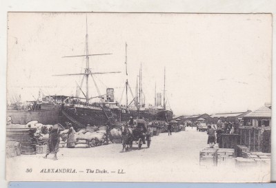 bnk cp Egipt - Alexandria - Docurile - interbelia - necirculata foto