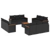 Set mobilier de gradina cu perne, 13 piese, negru, poliratan
