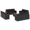 Set mobilier de gradina cu perne, 13 piese, negru, poliratan