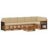 vidaXL Set Canapea Sectionala Gradina, Lemn Acacia Natural, Modular, Exterior, 6 Piese cu Perne