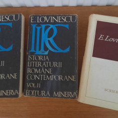 Istoria literaturii române contemporane (două volume) și Scrieri, E. Lovinescu
