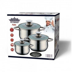 PETERHOF PH-15728 Set cratite inox cu capac 7 piese foto