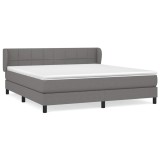 Cumpara ieftin Pat box spring cu saltea, gri inchis, 180x200 cm, textil