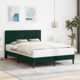 vidaXL Cadru de pat cu headboard Verde &icirc;nchis 120 x 190 cm Catifea 42027651