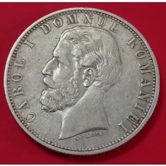 Rom&acirc;nia, 5 Lei 1880, Argint.