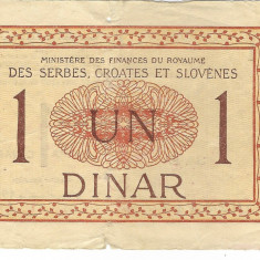 Bancnota 1 dinar 1919 - Serbia, Croatia si Slovenia