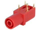 Soclu Banană 4mm Roșu Aurit Pe Panou 24A