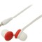 Căști In-Ear Albe/Roșii Jack 3.5mm 1.2m