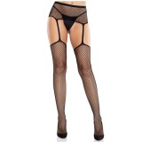 Leg Avenue Hosiery-Ciorapi din Dantelă cu Barete &Icirc;ncrucișate