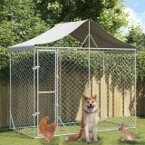 VidaXL Padoc de exterior&amp;acoperiș argintiu 3x1,5x2,5 m oțel galvanizat