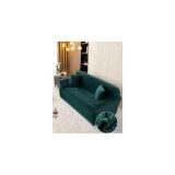 Cumpara ieftin Husa Elastica din Catifea pentru Canapea 2 Locuri + Fata de Perna, Verde - JO676